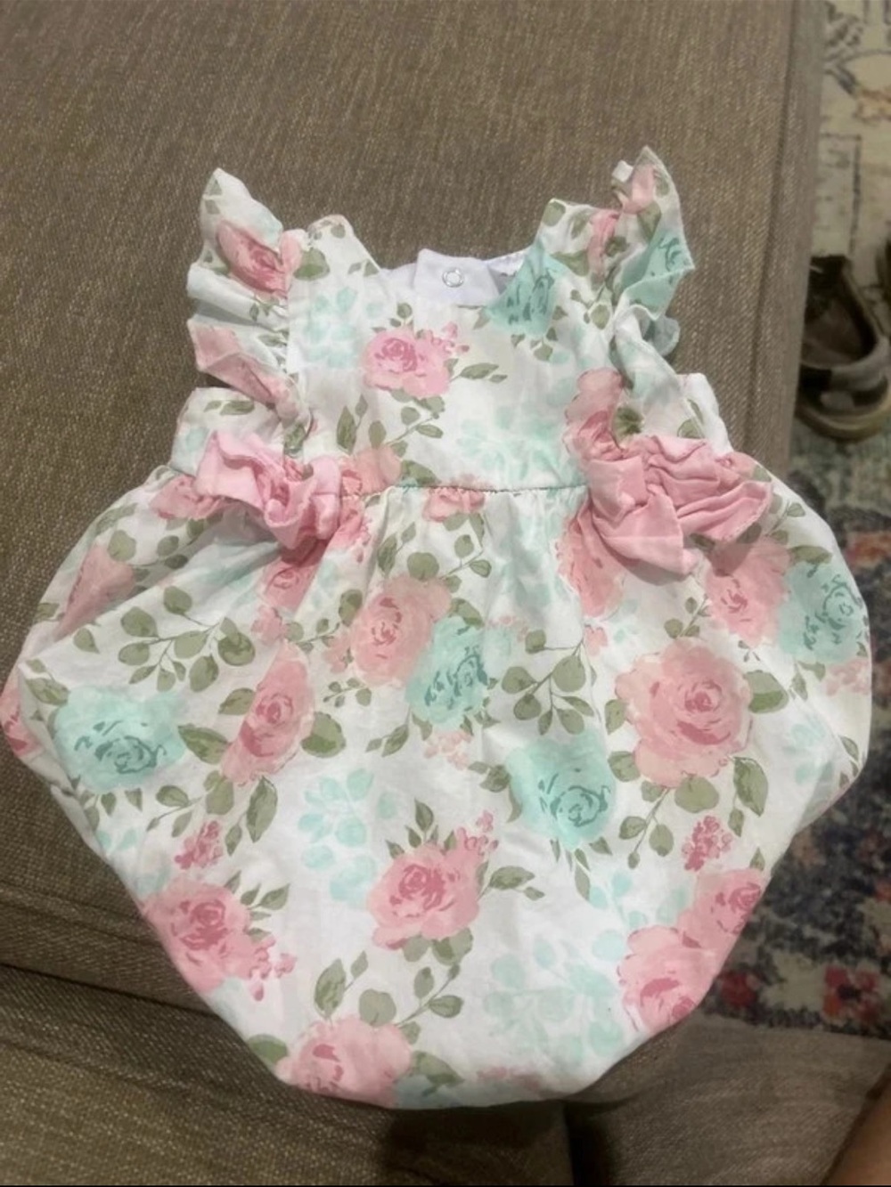 Baby Essentials Floral One-Piece in Pink and Mint